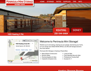 Peninsula Mini Storage website
